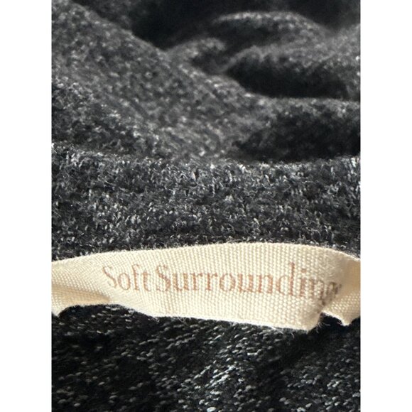 Soft Surroundings Womens 2X Black Heathered V-Neck Long Sleeve Sweater - Picture 4 of 7